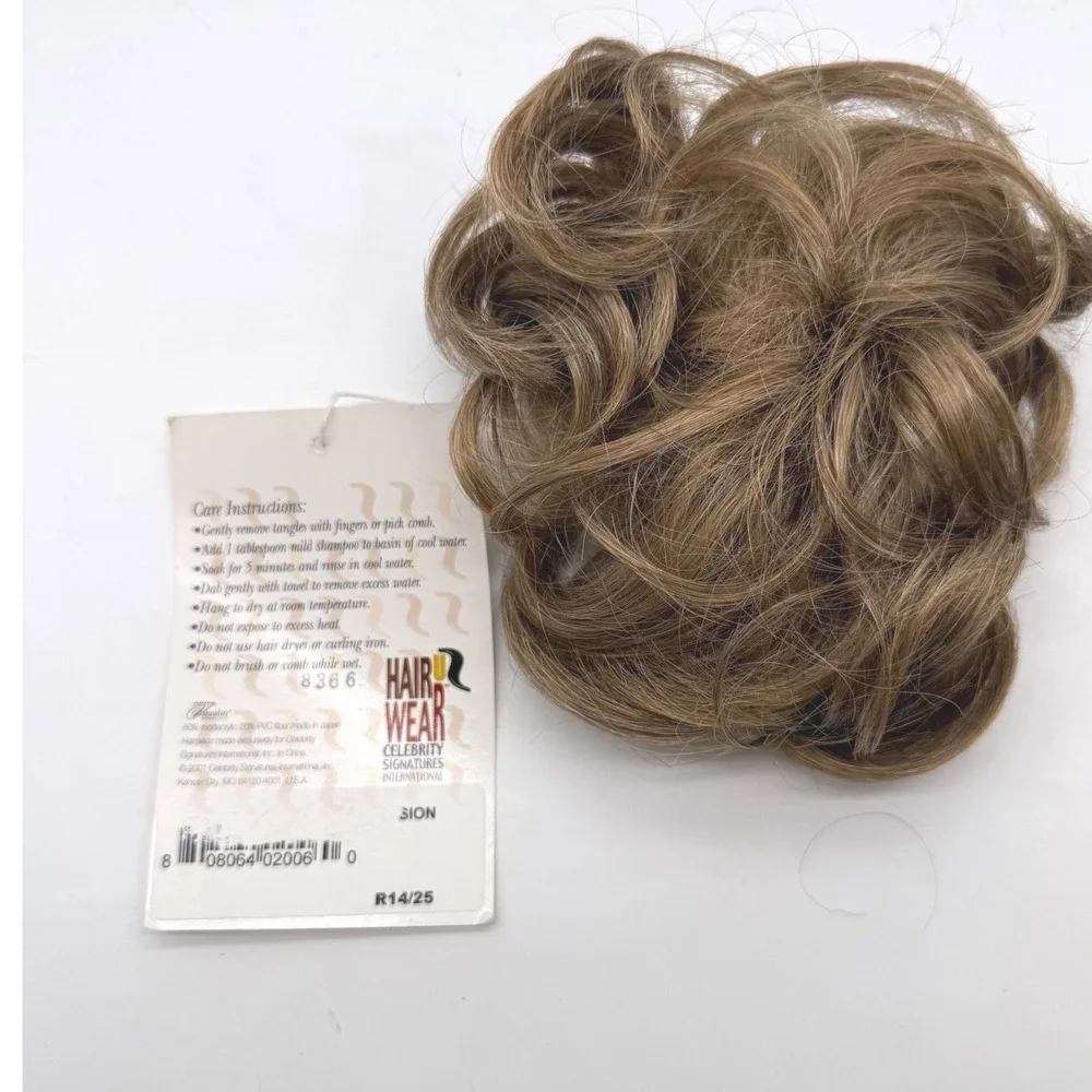 Celebrity Signature Hair Wear Sion Bun Extension Clip In Brown Curly Messy Bun‎